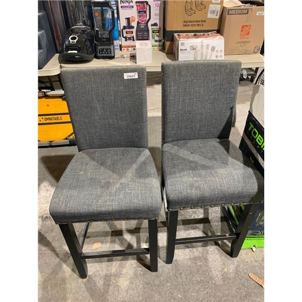 Set of 2 Upholstered Bar Stools