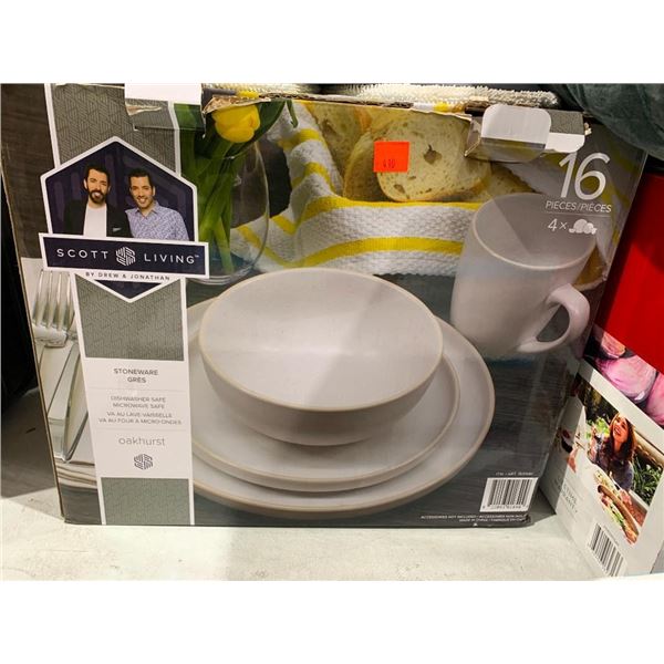 Scott Living 16 Piece Dinnerware Set Stoneware Gris