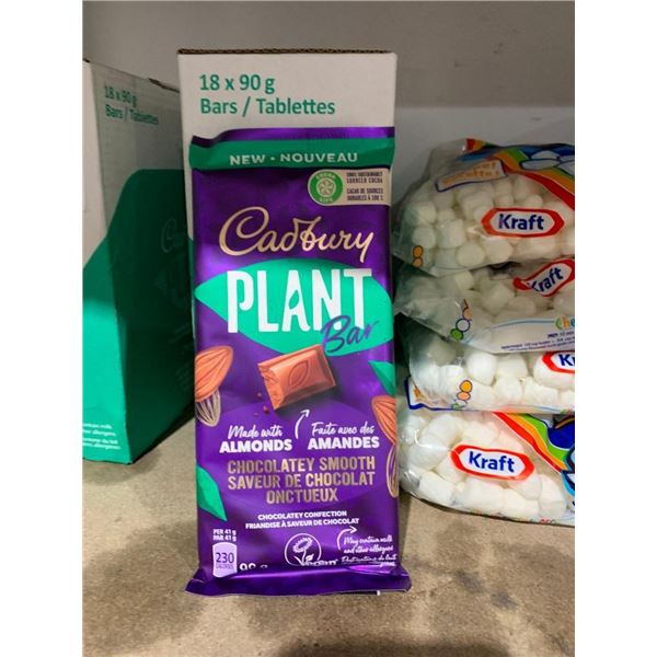 Cadbury Plant Bar Made with Almonds Chocolatey Confection 18x90g
