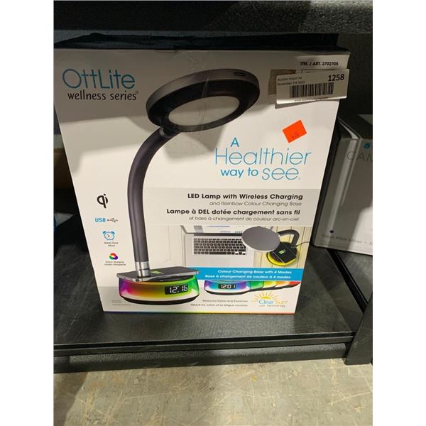 OttLite Wellness Series LED Lamp w/ Wireless Charging & Rainbow Color ...