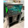 Image 1 : Topfin 25 Gallon Fish Tank with Filter, Canopy & Backdrop & Stand with Supply Storage - No Leaks & F
