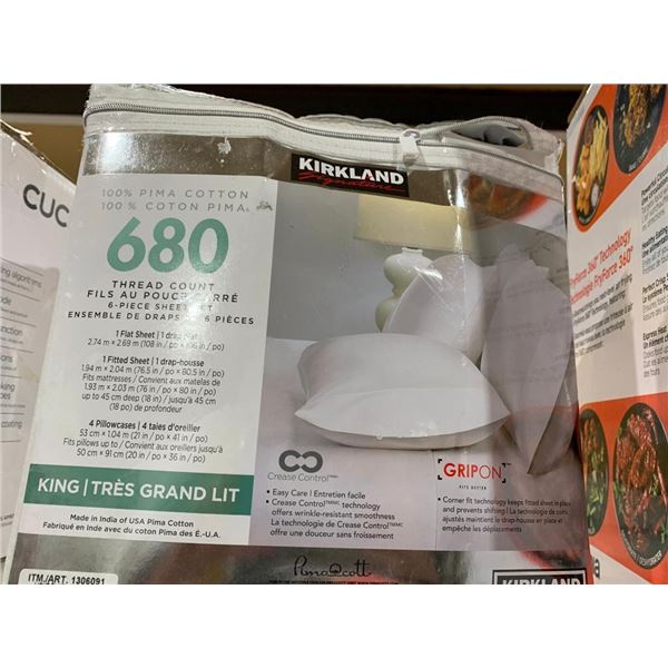 Kirkland 680 Thread Count - King Size Bed Sheet Set