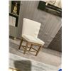 Image 2 : Dining Chair with Sinous Spring Seat, Cream Colored Upholstered Seat Cover & Solid Wood Legs