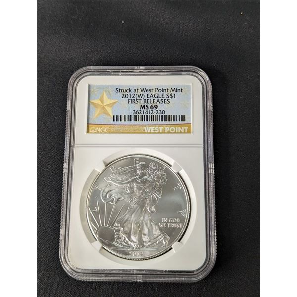 2012 (W) American Silver Eagle First Release NGC Graded MS69