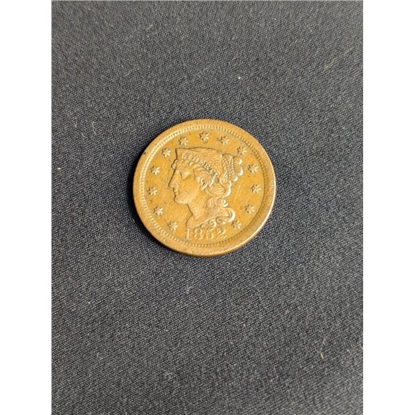 1852 Braided Hair Large Cent choice VF