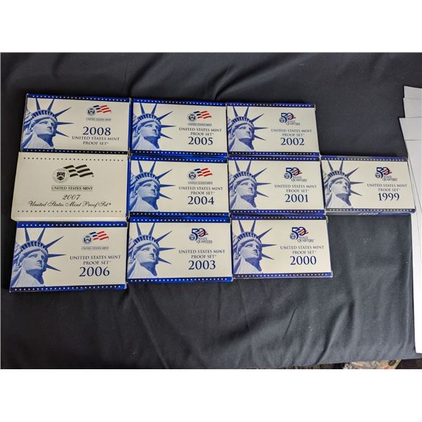 1999-2008 Proof Sets Ten years of Proof Sets.