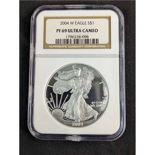 2004 W American Silver Eagle Proof NGC Graded PF69 UCAM