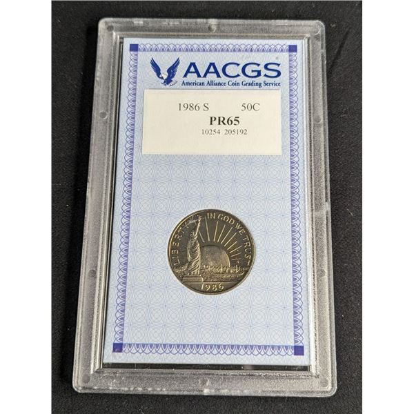 1986 S Statue of Liberty Commemorative Half Dollar AACGS PR65