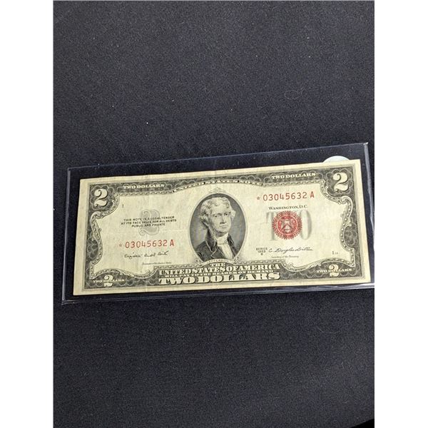 1953 $2 Dollar Red Seal Star Note Choice AU
