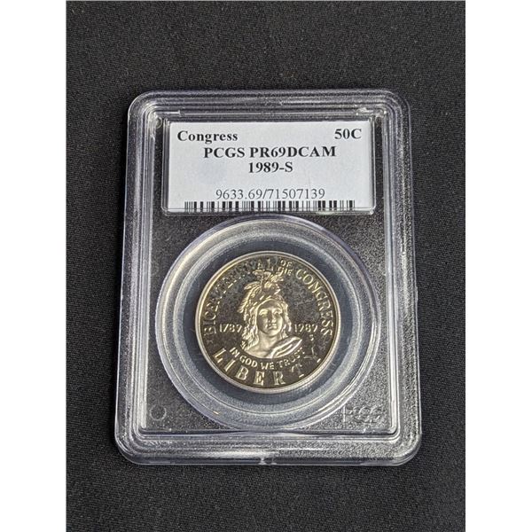 1989-S Congress PCGS Graded PR69DCAM Commemorative Half Dollar