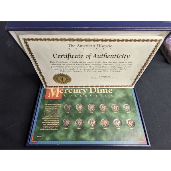 A Mercury Dime Set 12 Coins and 12 Years of Mintage