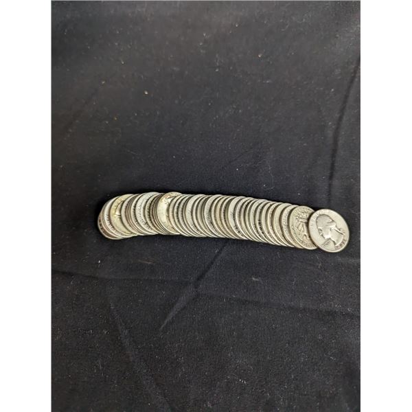 Roll of Forty (40ct) Silver Washington Quarters 90% Silver