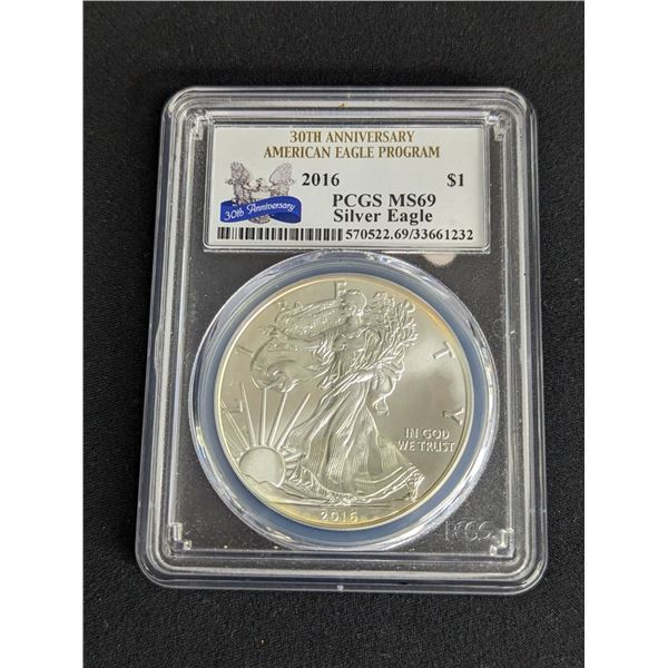 2016 American Silver Eagle PCGS MS69 30Th Anniversary Issue