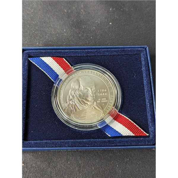 2006 P Benjamin Franklin Commemorative Silver Dollar Unc