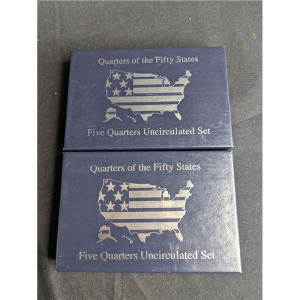 Quarters of the Fifty States 2001 and 2002 Commemorative Five Uncirculated Coin Box Sets