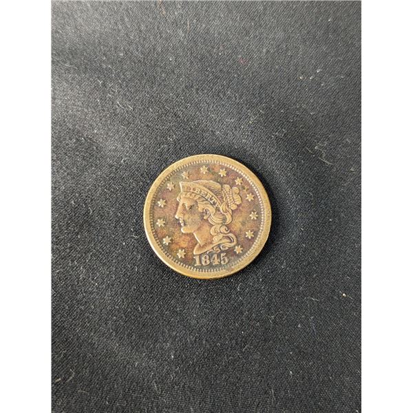 1845 Braided Hair Large Cent Circulated