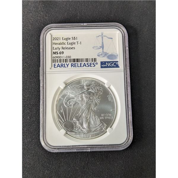 2021 American Silver Eagle Type 1 NGC MS69