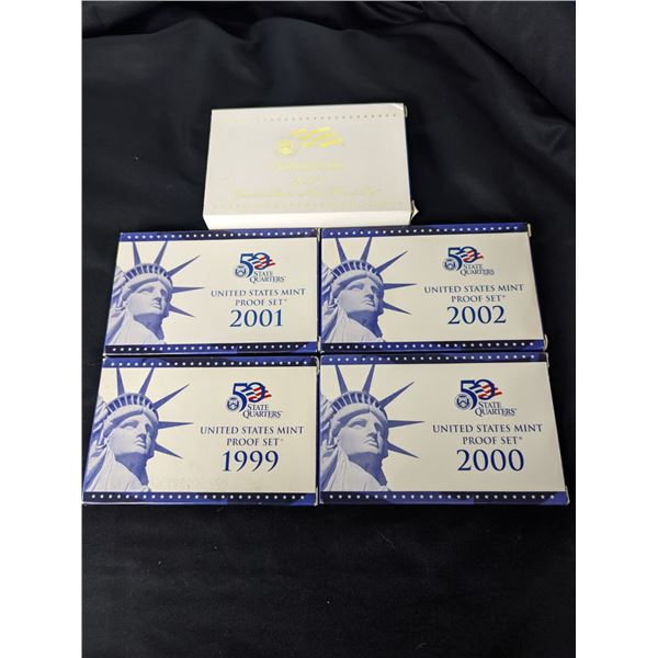 1999-2008 US Proof Set Collection 10 Sets 109 Coins