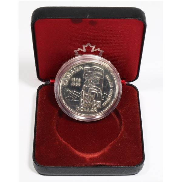 1958 CANADA SILVER DOLLAR UNC (MS-60) IN CAPSULE