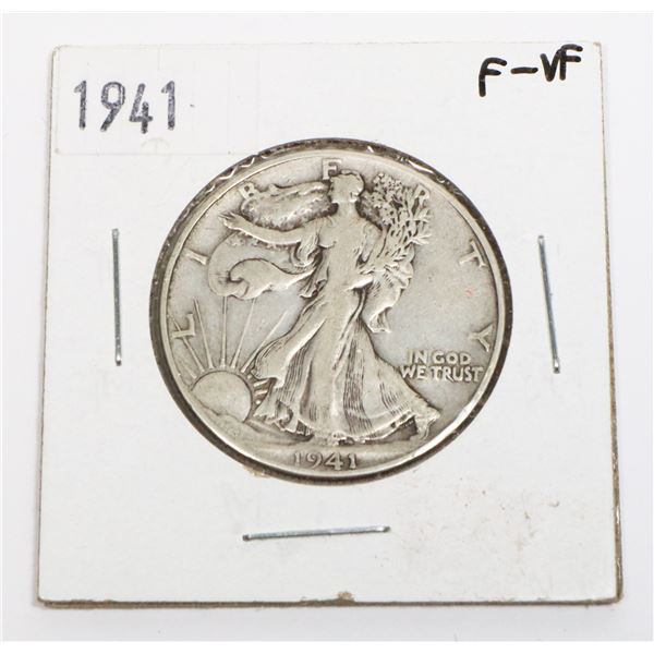 1941 USA WALKING LIBERTY HALF DOLLAR (90% SILVER)