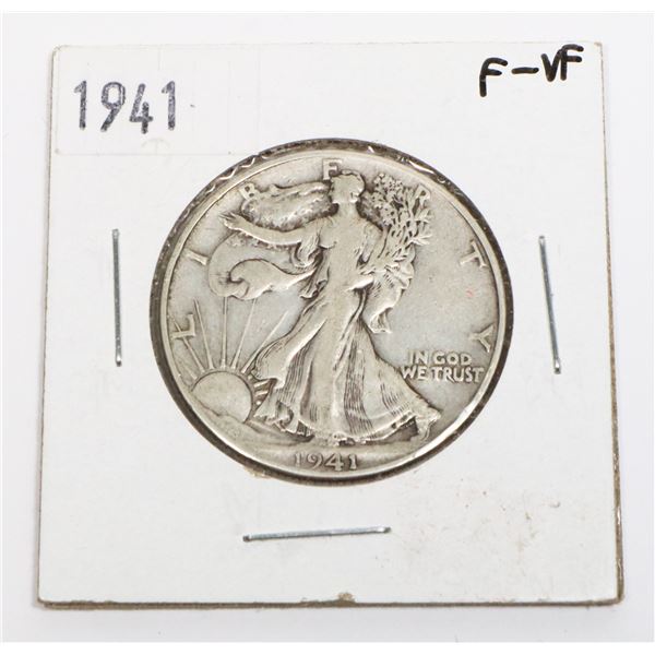 1941 USA WALKING LIBERTY HALF DOLLAR (90% SILVER)