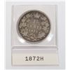 Image 1 : 1872H CANADIAN CANADA 25 CENT COIN (92.5% SILVER)