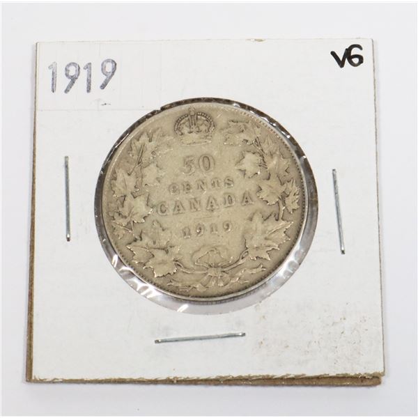 1919 CANADA 50 CENT  (92.5% SILVER)