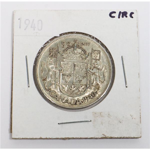 1940CANADA 50 CENT CIRC (80% SILVER)