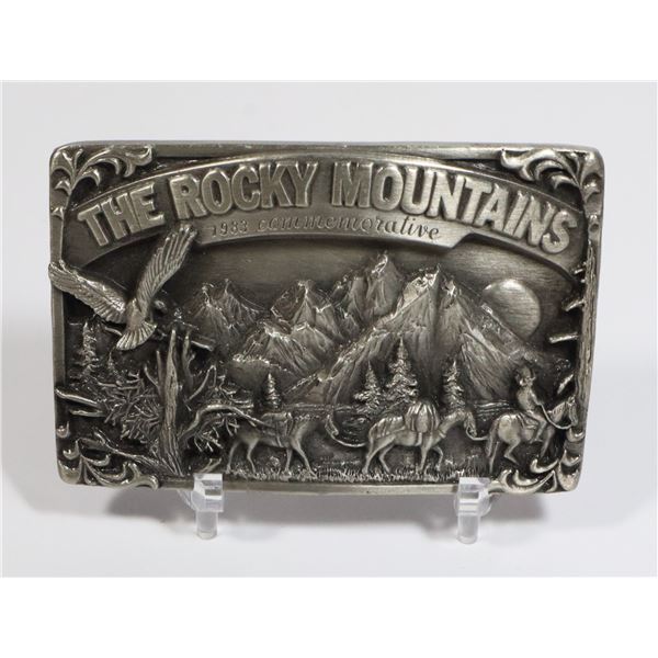 THE ROCKY MOUNTAINS ANTIQUE BELT BUCKLE. 1983