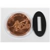 Image 1 : 1-OZ FINE COPPER SPINOSAURUS ROUND IN CAPSULE