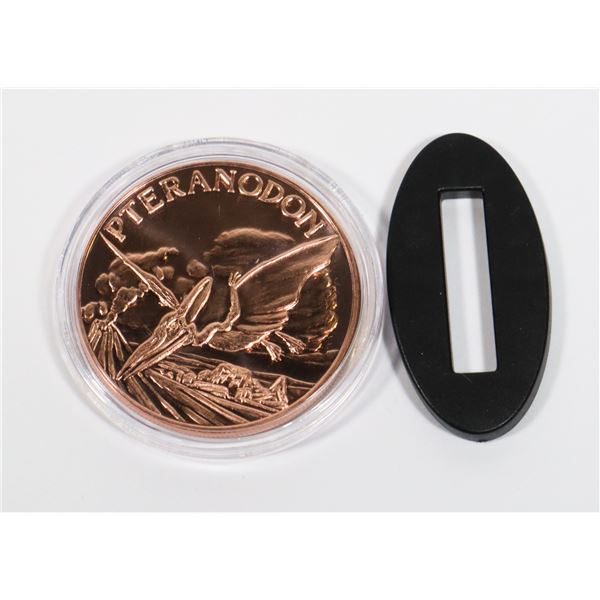 1-OZ FINE COPPER PTERANODON ROUND IN CAPSULE