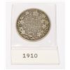 Image 1 : 1910 CANADA 25 CENT COIN (92.5% SILVER)