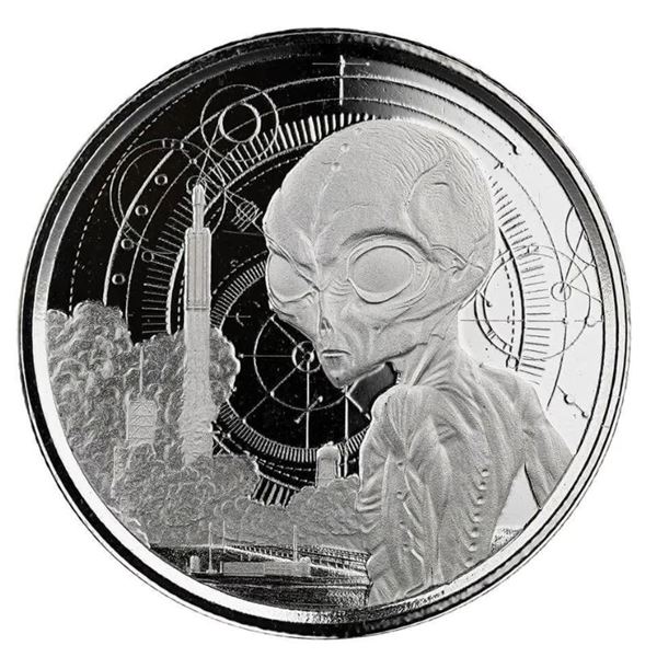 2021 999 FINE SILVER 1-OZ ALIEN COIN