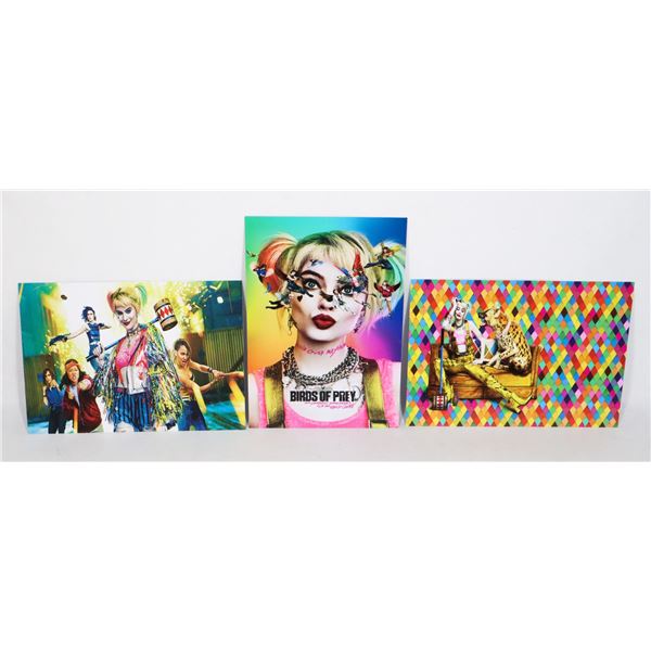 THREE HARLEY QUINN MINI POSTERS 4 X6 