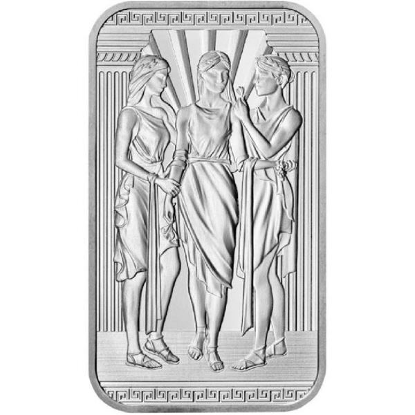 1-OZ 999.9 SILVER THREE GRACES BAR