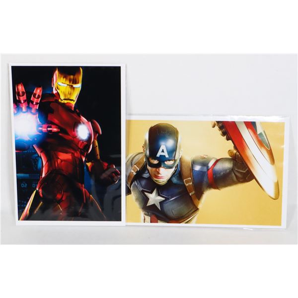 TWO MARVEL MINI POSTERS 4 X6  COMES WITH