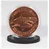 Image 3 : 1-OZ FINE COPPER MEGALODON ROUND WITH STAND