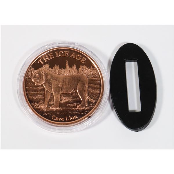 1-OZ FINE COPPER ROUND-ICE AGE SERIES.