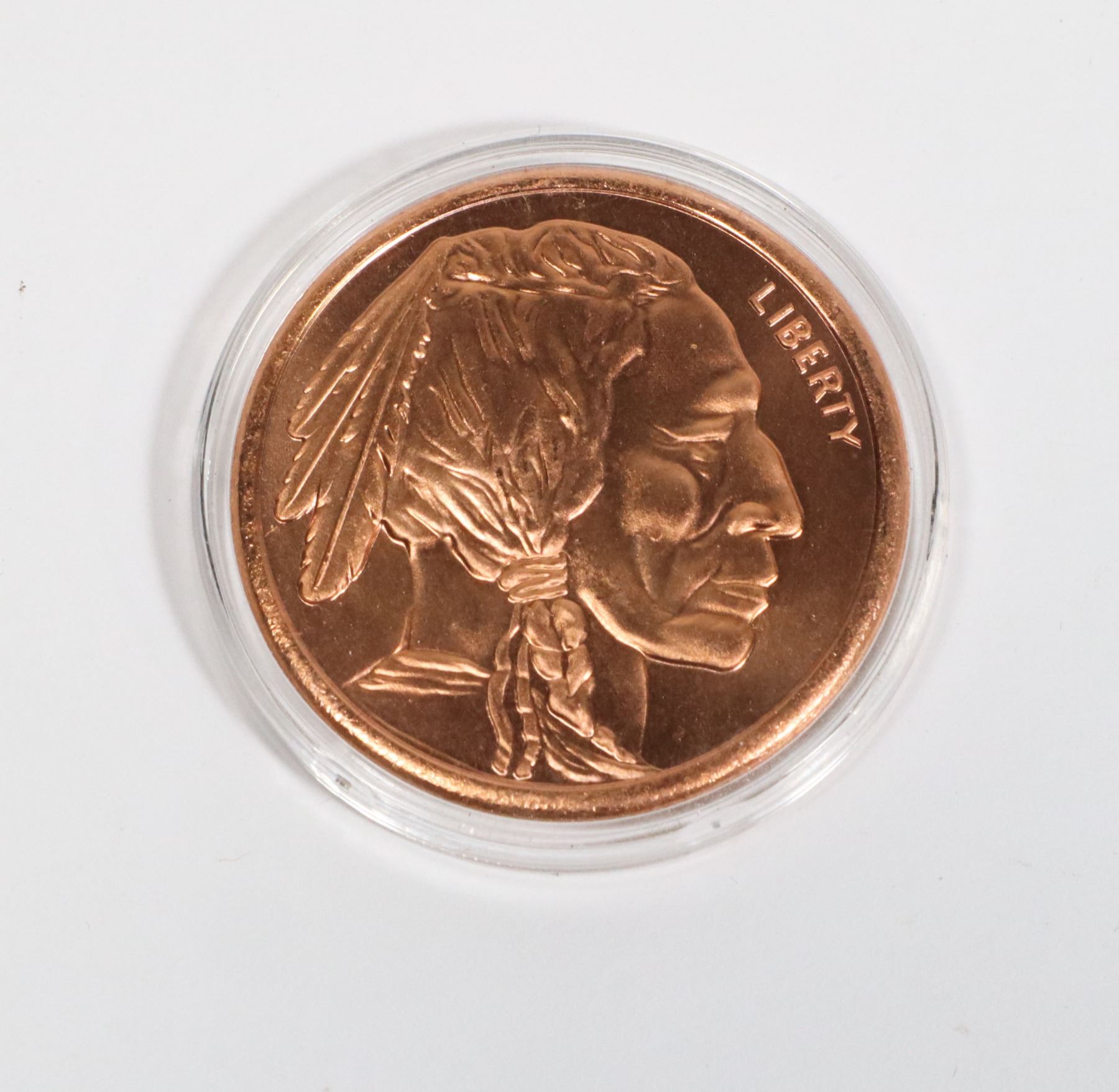 1-OZ INDIAN HEAD COPPER ROUND IN CAPSULE