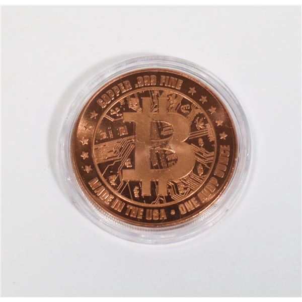 1-OZ BITCOIN COPPER ROUND IN CAPSULE