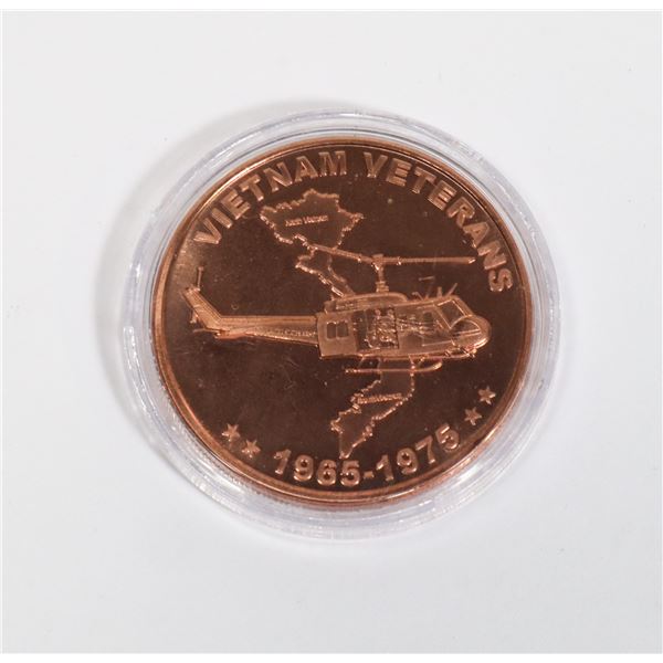 1-OZ VIETNAM VETERANS COPPER ROUND IN CAPSULE