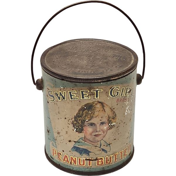 Early Sweet Girl Brand Peanut Butter Tin Chicago Illinois With Lid And