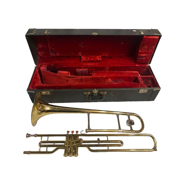 Vintage Trombone In Original Case