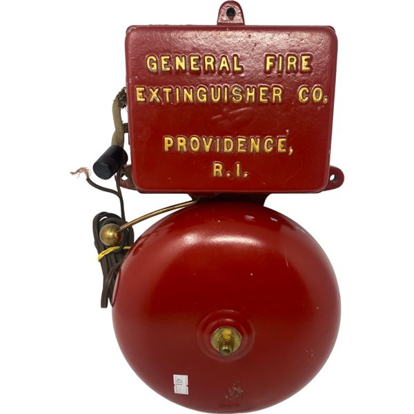 Early General Fire Extinguisher Company Rhode Island Fire Alarm Bell