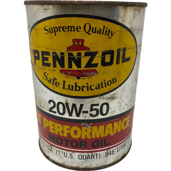 Cardboard Pennzoil Full Quart Oil Can