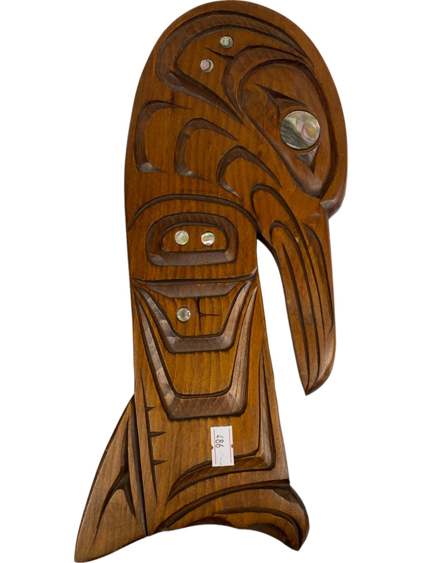 First Nations Carved Raven Plaque By Robert Huxley