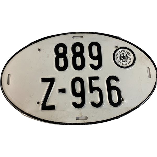 Vintage German License Plate