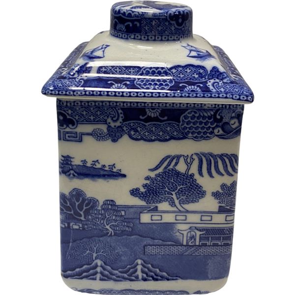 Early Porcelain Ringtons Limited Tea Merchants Tea Caddy With Lid