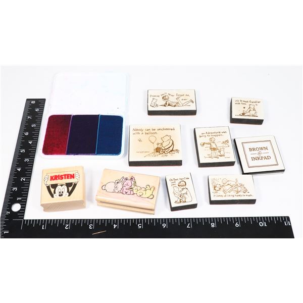 SET OF DISNEY INK STENCIL STAMPS WITH