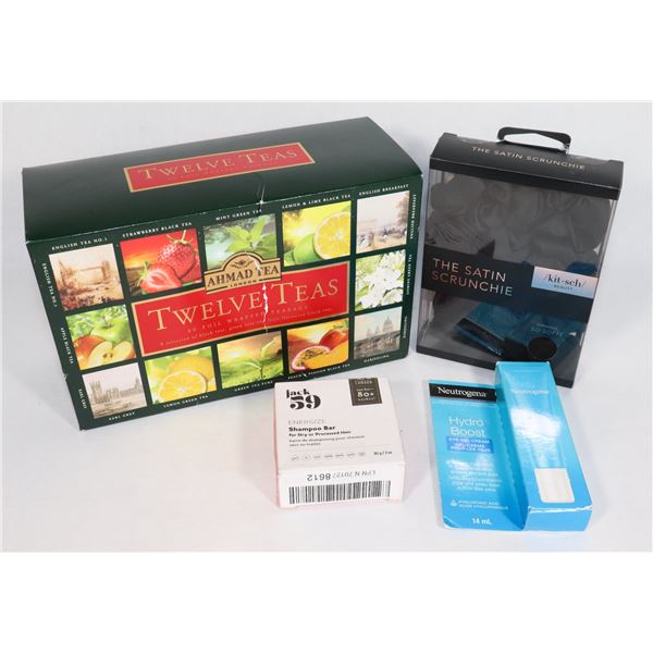 UNCLAIMED LOT OF TEAS AND SELF CARE PRODUCTS